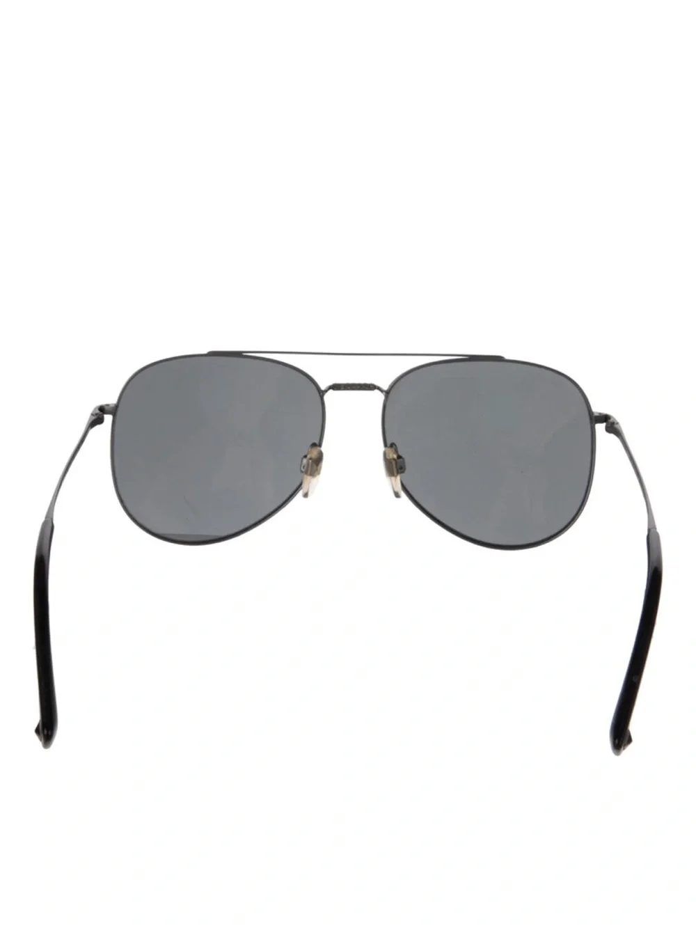 Valentino Silver Aviator Sunglasses with Dark Gray Lenses